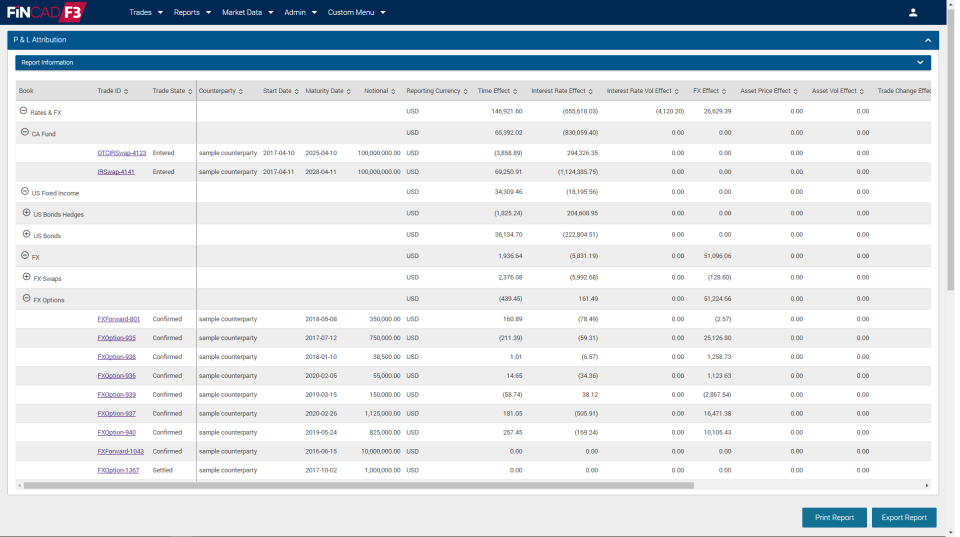 screenshot of FINCAD Analytics Suite
